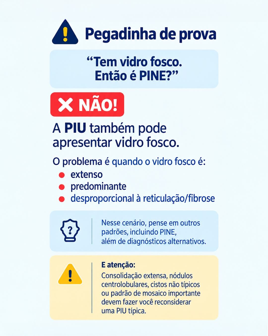 Como diferenciar os padrões na TC de tórax?